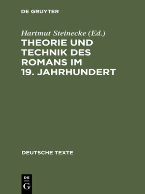cover image of Theorie und Technik des Romans im 19. Jahrhundert